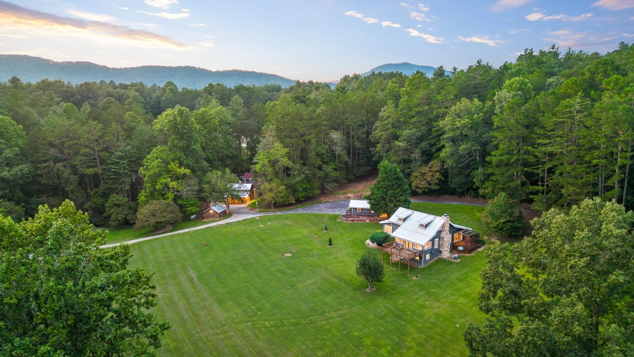 Riverfront Mountain Estate with Stables and Paddock Hunting Land for