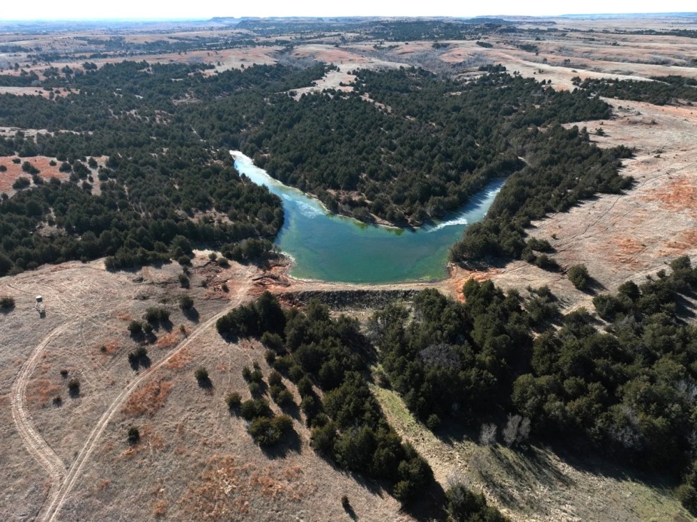 232 Acre Kansas Hunting Fishing Property with Tillable Ground for Sale Barber County featured image
