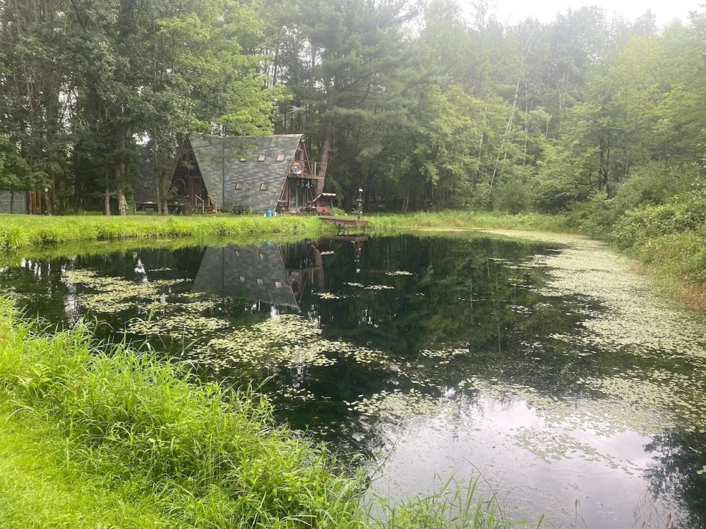 A Frame Home with Barn Solar and Pond on 6.8 acres in Belmont NY 4800 Ingraham Rd featured image