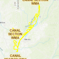 Canal Section WMA, 38,843 acres Deer hunting land in West Fulton, MS