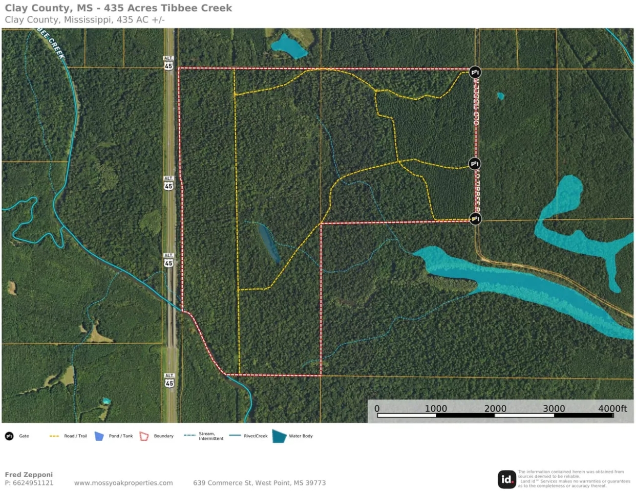 Clay County MS 435 Acres Tibbee Creek Timber Tract Hunting Land