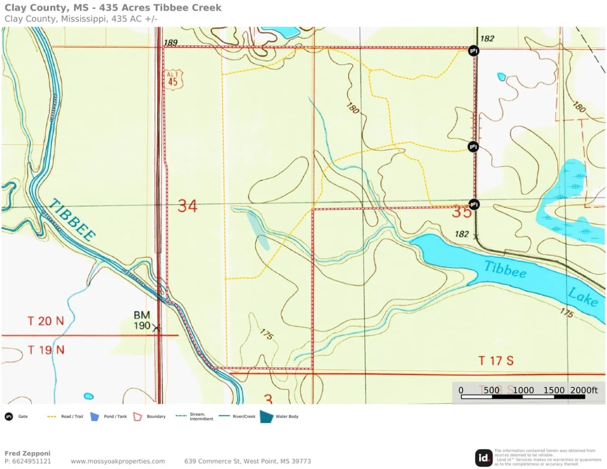 Clay County MS 435 Acres Tibbee Creek Timber Tract Hunting Land