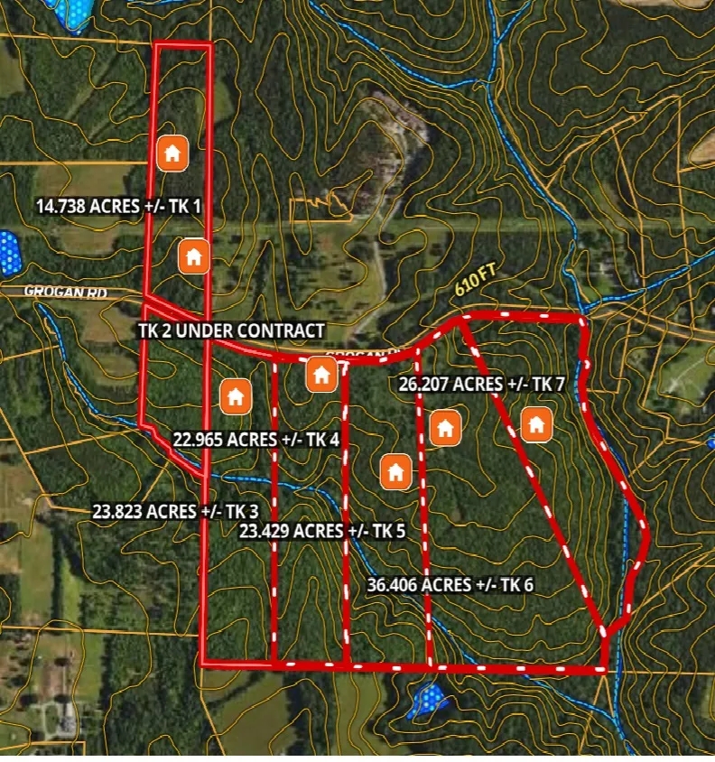 154.72 Acres Offered in Seven Tracts Hunting Land for Sale