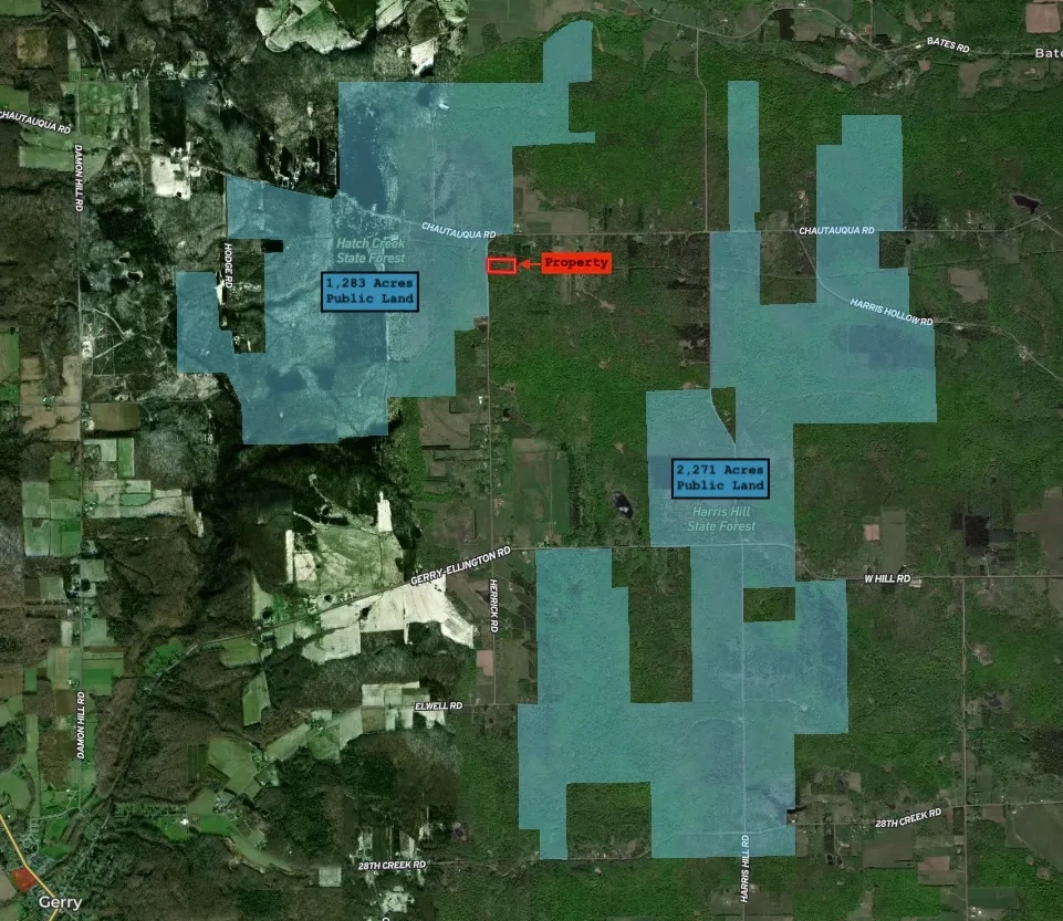 Building Lot and Hunting Land 5 acres across from State Land in Gerry