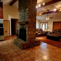 Double sided fireplace in the great room
