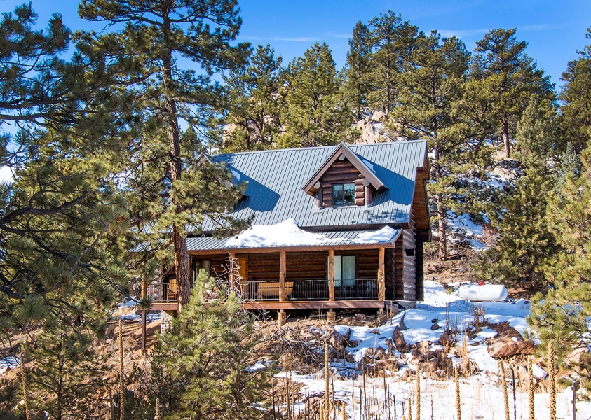 Log Cabin with Scenic Views Bordering BLM Land For Sale in Central CO