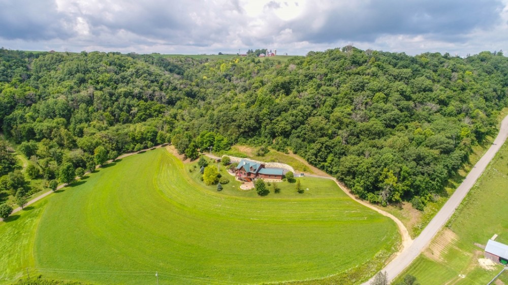 Custom-Built Luxurious Log Home with Views For Sale in Vernon County  WI featured image