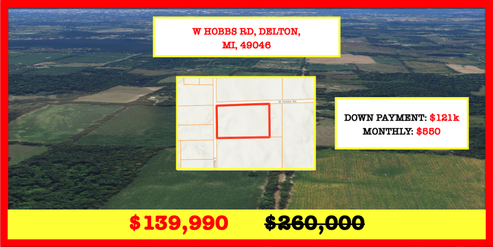 16.42 Acres in Delton MI - Great for Hunting Fishing - Ready to Build - Similar Properties sold for 350k and Up BUY TODAY FOR 139 990 featured image
